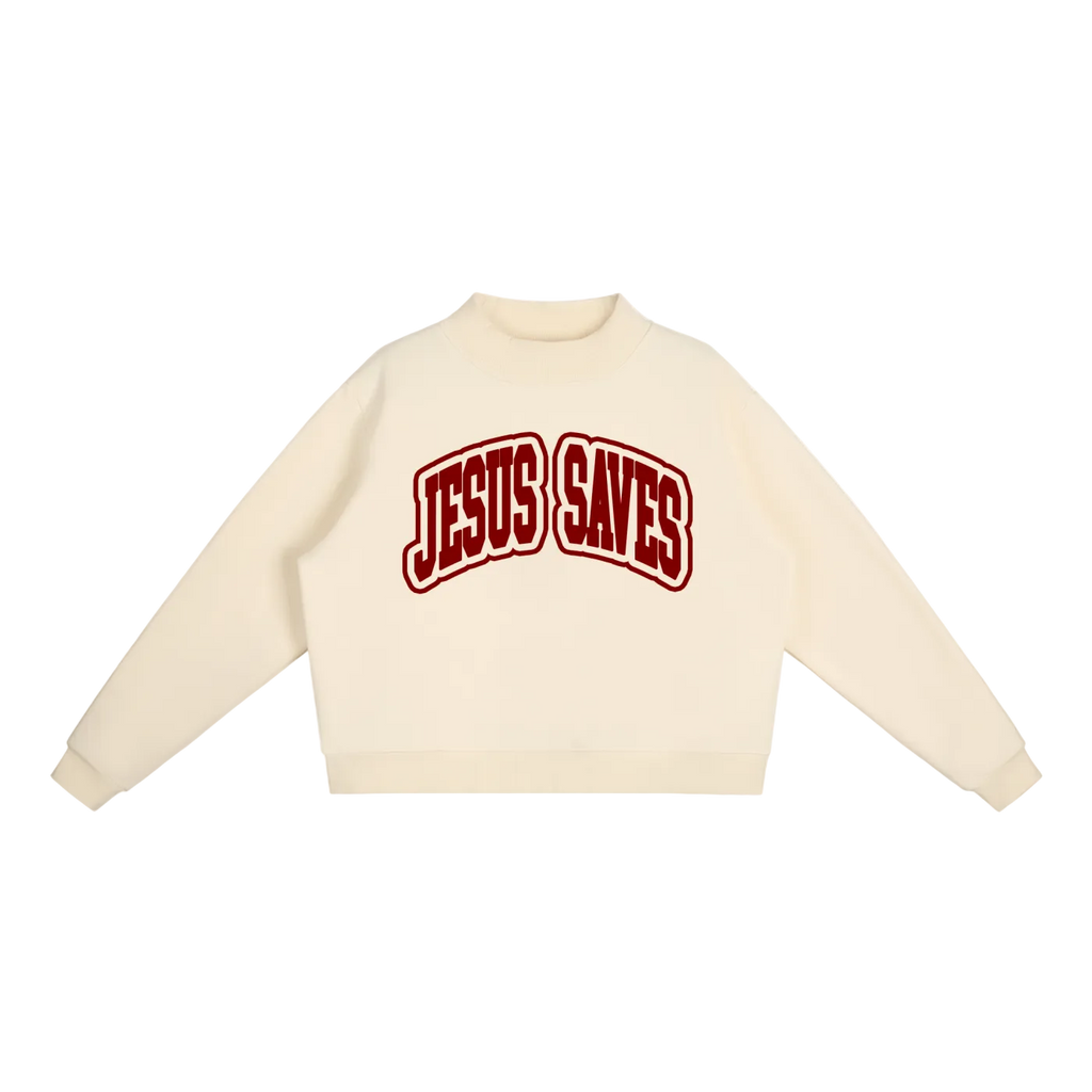 JESUS SAVES MOCK NECK